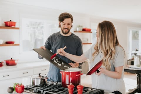Healthy meal preparation on a counter