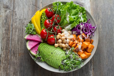 Fresh colourful salad bowl